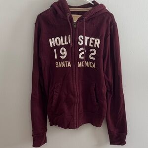 Hollister Burgundy Zip-Up Hoodie 11
